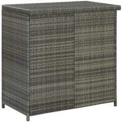 YOUTHUP Ensemble De Bar 3 Pcs Résine Tressée Gris - Gris -Table haute et bar Soldes 51879529 4