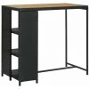 YOUTHUP Table De Bar Avec Rangement Noir 120x60x110 Cm Résine Tressée - Noir 2 YOUTHUP Table De Bar Avec Rangement Noir 120x60x110 Cm Résine Tressée - Noir -Table haute et bar Soldes 51879537 1