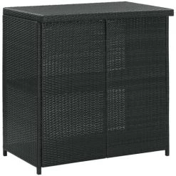 YOUTHUP Ensemble De Bar 3 Pcs Résine Tressée Noir - Noir 10 YOUTHUP Ensemble De Bar 3 Pcs Résine Tressée Noir - Noir -Table haute et bar Soldes 51879555 4