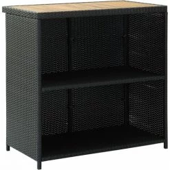 YOUTHUP Ensemble De Bar 3 Pcs Résine Tressée Noir - Noir -Table haute et bar Soldes 51879572 5