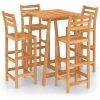 YOUTHUP Ensemble De Bar D'extérieur 5 Pcs Bois D'acacia Massif - Brun -Table haute et bar Soldes 51883446 1