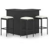 YOUTHUP Meuble De Bar De Jardin 4 Pcs Avec Coussins Résine Tressée Noir - Noir -Table haute et bar Soldes 51884850 1