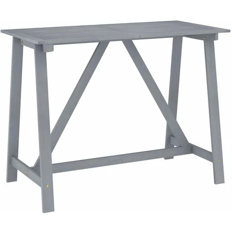 YOUTHUP Table De Bar De Jardin Gris 140x70x104 Cm Bois D'acacia Massif - Gris 3 YOUTHUP Table De Bar De Jardin Gris 140x70x104 Cm Bois D'acacia Massif - Gris