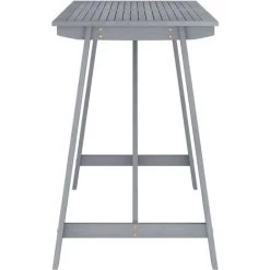YOUTHUP Table De Bar De Jardin Gris 140x70x104 Cm Bois D'acacia Massif - Gris 9 YOUTHUP Table De Bar De Jardin Gris 140x70x104 Cm Bois D'acacia Massif - Gris -Table haute et bar Soldes 51885681 3