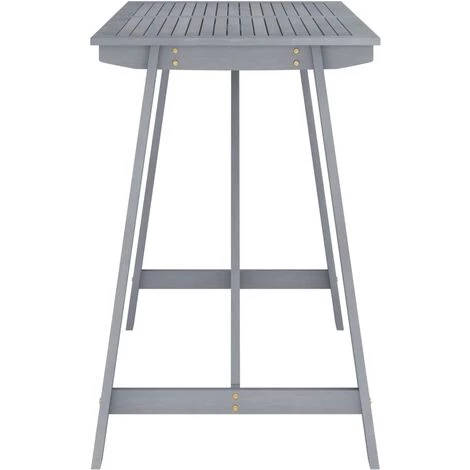 YOUTHUP Table De Bar De Jardin Gris 140x70x104 Cm Bois D'acacia Massif - Gris 5 YOUTHUP Table De Bar De Jardin Gris 140x70x104 Cm Bois D'acacia Massif - Gris – Image 3