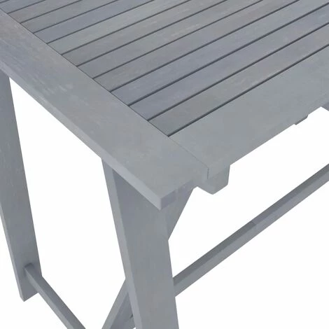 YOUTHUP Table De Bar De Jardin Gris 140x70x104 Cm Bois D'acacia Massif - Gris 6 YOUTHUP Table De Bar De Jardin Gris 140x70x104 Cm Bois D'acacia Massif - Gris – Image 4