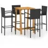 YOUTHUP Ensemble De Bar De Jardin 5 Pcs Noir - Noir 1 YOUTHUP Ensemble De Bar De Jardin 5 Pcs Noir - Noir -Table haute et bar Soldes 51893262 1
