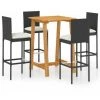 YOUTHUP Ensemble De Bar De Jardin Avec Coussins 5 Pcs Noir - Noir -Table haute et bar Soldes 51893268 1