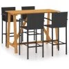 YOUTHUP Ensemble De Bar De Jardin 5 Pcs Noir - Noir