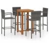YOUTHUP Ensemble De Bar De Jardin 5 Pcs Gris - Gris 2 YOUTHUP Ensemble De Bar De Jardin 5 Pcs Gris - Gris -Table haute et bar Soldes 51893280 1