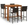 YOUTHUP Ensemble De Bar De Jardin 5 Pcs Marron - Brun -Table haute et bar Soldes 51893284 1