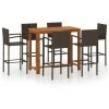 YOUTHUP Ensemble De Bar De Jardin 7 Pcs Marron - Brun