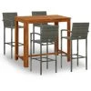 YOUTHUP Ensemble De Bar De Jardin 5 Pcs Gris - Gris