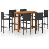 YOUTHUP Ensemble De Bar De Jardin 7 Pcs Noir - Noir