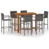 YOUTHUP Ensemble De Bar De Jardin 7 Pcs Gris - Gris 1 YOUTHUP Ensemble De Bar De Jardin 7 Pcs Gris - Gris -Table haute et bar Soldes 51893291 1