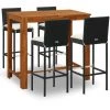 YOUTHUP Ensemble De Bar De Jardin Avec Coussins 5 Pcs Noir - Noir 2 YOUTHUP Ensemble De Bar De Jardin Avec Coussins 5 Pcs Noir - Noir -Table haute et bar Soldes 51893293 1