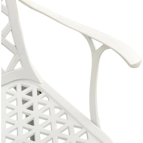 YOUTHUP Ensemble De Bistro 3 Pcs Aluminium Coulé Blanc - Blanc 6 YOUTHUP Ensemble De Bistro 3 Pcs Aluminium Coulé Blanc - Blanc – Image 4