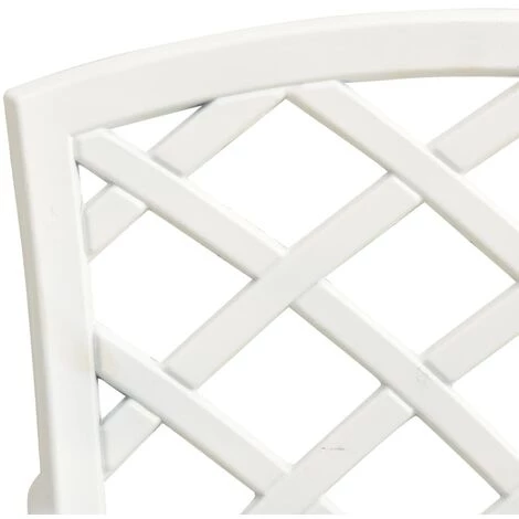 YOUTHUP Ensemble De Bistro 3 Pcs Aluminium Coulé Blanc - Blanc 7 YOUTHUP Ensemble De Bistro 3 Pcs Aluminium Coulé Blanc - Blanc – Image 5