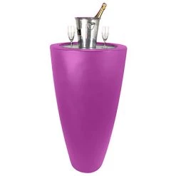 PLAST'UP ROTOMOULAGE POT CONIQUE 3 EN 1POT DE FLEURS- MANGE DEBOUT-SEAU A CHAMPAGNE DESSUS INOX-Violet-121cm - Violet