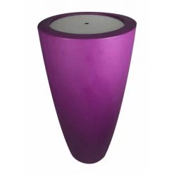 PLAST'UP ROTOMOULAGE POT CONIQUE 3 EN 1POT DE FLEURS- MANGE DEBOUT-SEAU A CHAMPAGNE DESSUS INOX-Violet-121cm - Violet -Table haute et bar Soldes 52050518 3