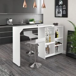 Table De Bar „Vega“ Blanche Vicco -Table haute et bar Soldes 52050800 4