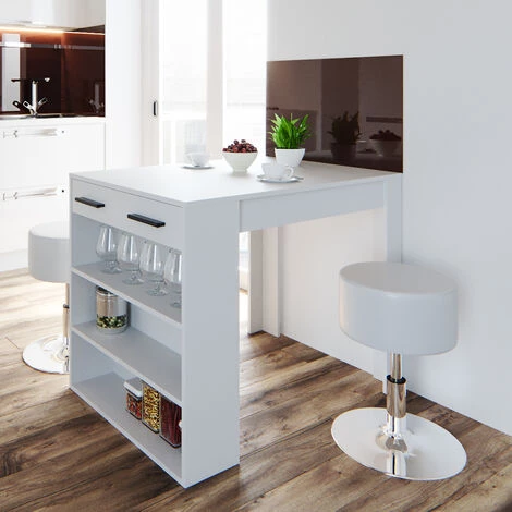 Table De Bar Vicco „Repose“ Blanche Avec 2 Tabourets De Bar Vicco 7 Table De Bar Vicco „Repose“ Blanche Avec 2 Tabourets De Bar Vicco – Image 5