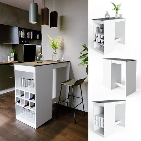 Table De Bar Vicco „Ross“ Blanche/Anthracite Vicco 4 Table De Bar Vicco „Ross“ Blanche/Anthracite Vicco – Image 2