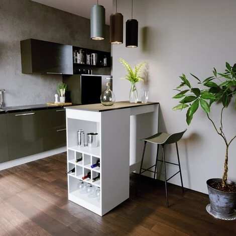 Table De Bar Vicco „Ross“ Blanche/Anthracite Vicco 6 Table De Bar Vicco „Ross“ Blanche/Anthracite Vicco – Image 4