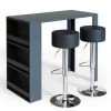 Table De Bar 117cm Anthracite Avec 2 Tabourets De Bar Vicco -Table haute et bar Soldes 52051193 1