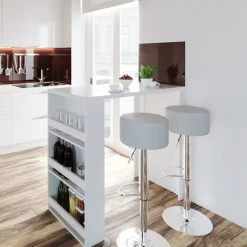 Table De Bar 117cm Blanche Vicco -Table haute et bar Soldes 52051221 5