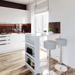 Table De Bar 117cm Blanche Avec 2 Tabourets De Bar Vicco -Table haute et bar Soldes 52051228 4