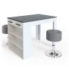 Table De Bar „Repose“ Blanche/Anthracite Avec 2 Tabourets Vicco -Table haute et bar Soldes 52051307 1