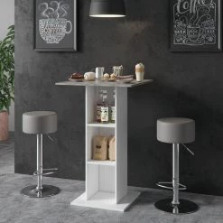 Table De Bar „Rodeo“ Béton/Blanc Avec 2 Tabourets Vicco -Table haute et bar Soldes 52051818 4