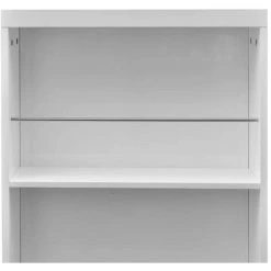 Topdeal Table De Bar MDF Avec Casier à Bouteilles Blanc Haut Brillance -Table haute et bar Soldes 52083779 5