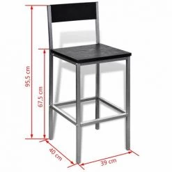 Topdeal Ensemble De Bar à Petit-déjeuner -Table haute et bar Soldes 52084003 4