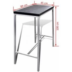 Topdeal Ensemble De Bar à Petit-déjeuner -Table haute et bar Soldes 52084003 5