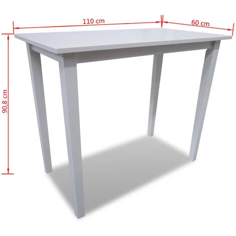 Topdeal Table De Bar En Bois Blanc 6 Topdeal Table De Bar En Bois Blanc – Image 4