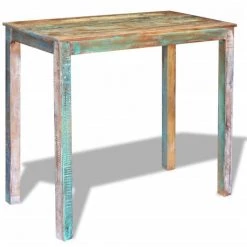 Topdeal Table De Bar Bois Massif De Récupération 115x60x107 Cm -Table haute et bar Soldes 52084506 5