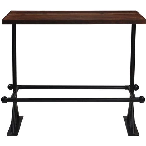 Topdeal Table De Bar Bois De Récupération Massif Marron 120x60x107 Cm 4 Topdeal Table De Bar Bois De Récupération Massif Marron 120x60x107 Cm – Image 2