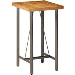 Topdeal Table De Bar Teck Recyclé Massif 60 X 60 X 107 Cm