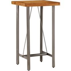 Topdeal Table De Bar Teck Recyclé Massif 60 X 60 X 107 Cm -Table haute et bar Soldes 52085376 4