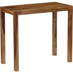 Topdeal Table De Bar Bois De Sesham Massif 118 X 60 X 107 Cm -Table haute et bar Soldes 52085556 3