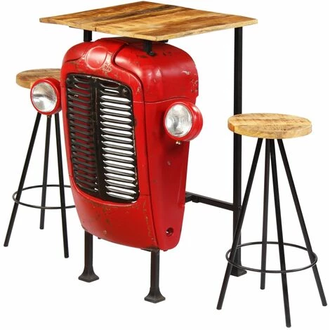 Topdeal Meuble De Bar 3 Pcs Bois Massif De Manguier 60x60x107 Cm 5 Topdeal Meuble De Bar 3 Pcs Bois Massif De Manguier 60x60x107 Cm – Image 3