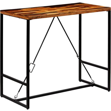 Topdeal Table De Bar Bois Recyclé Solide 120 X 60 X 106 Cm 3 Topdeal Table De Bar Bois Recyclé Solide 120 X 60 X 106 Cm
