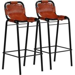 Topdeal Ensemble De Bar 3 Pcs Bois Massif Recyclé Et Cuir De Chèvre 11 Topdeal Ensemble De Bar 3 Pcs Bois Massif Recyclé Et Cuir De Chèvre -Table haute et bar Soldes 52085593 5