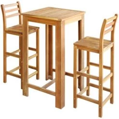 Topdeal Table Et Chaises De Bar 3 Pcs Bois D'acacia Massif