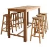 Topdeal Table Et Tabourets De Bar 7 Pcs Bois D'acacia Massif