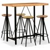 Topdeal Ensemble De Bar 5 Pcs Bois D'acacia Massif Et De Récupération -Table haute et bar Soldes 52087107 1