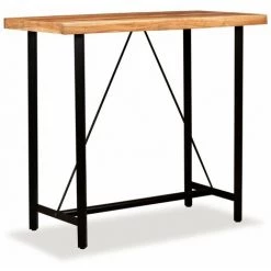 Topdeal Ensemble De Bar 5 Pcs Bois D'acacia Massif Et De Récupération -Table haute et bar Soldes 52087107 2