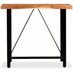 Topdeal Ensemble De Bar 5 Pcs Bois D'acacia Massif Et Cuir Véritable 9 Topdeal Ensemble De Bar 5 Pcs Bois D'acacia Massif Et Cuir Véritable -Table haute et bar Soldes 52087108 3